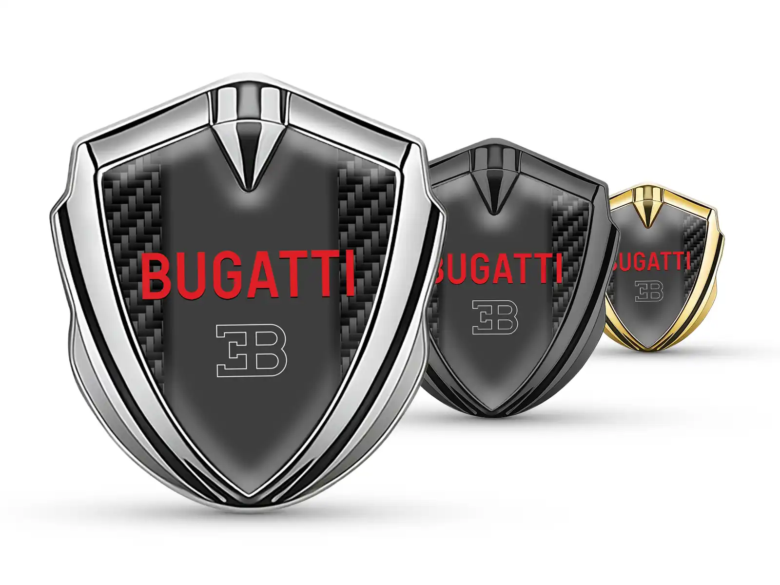 Bugatti Metal Emblema Insignia Mínimo Forma Global Ajuste